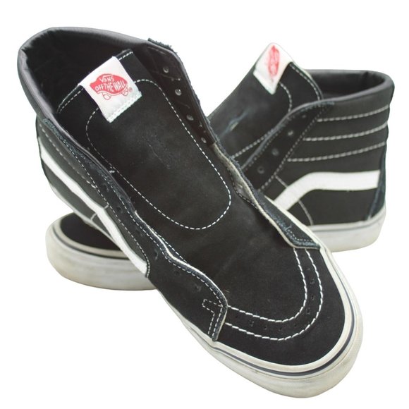 Vans Off The Wall Old Skool Sk8-Hi Black Suede Canvas Shoes Men 7.5 II Women 9 - Picture 2 of 9